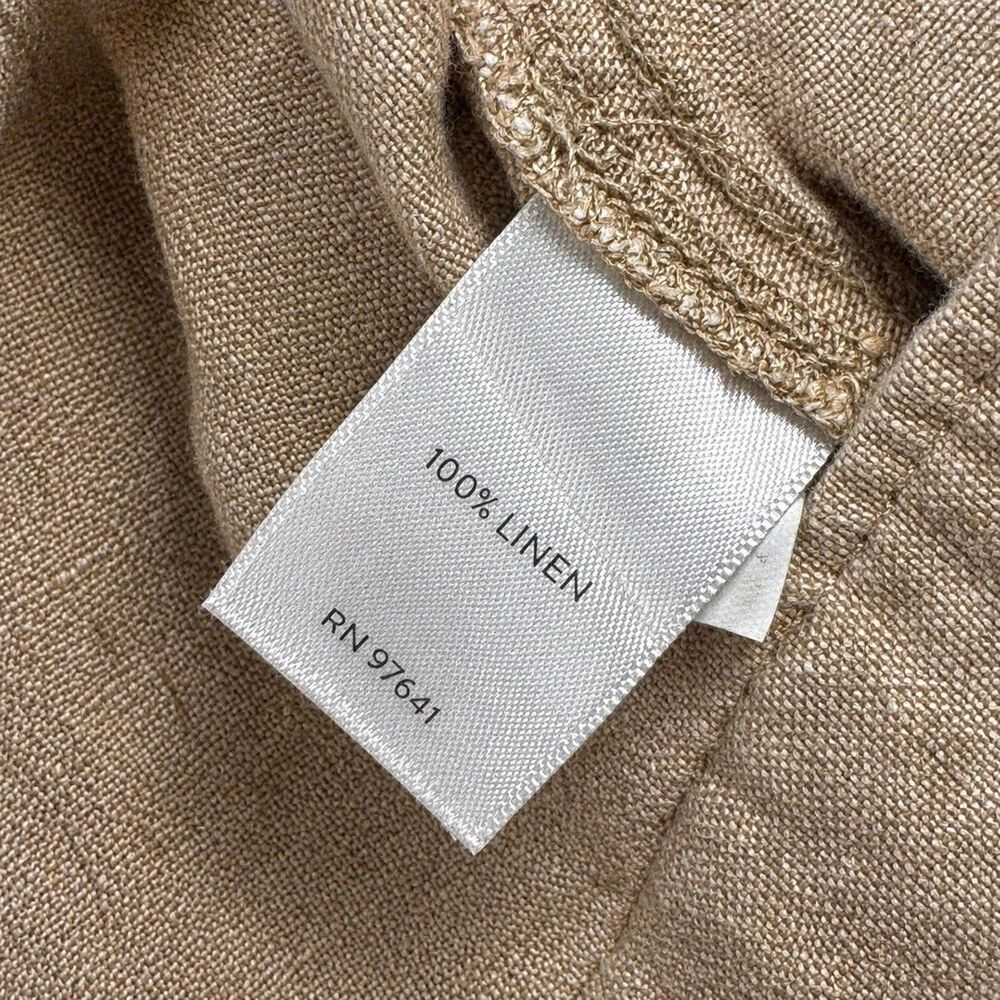 J Jill Love Linen Pants Womens XL Beige Cropped Wide Leg Elastic Waist - Picture 7 of 7